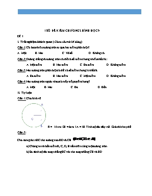 Một số đề kiểm tra Hình học 9 - Chương 2